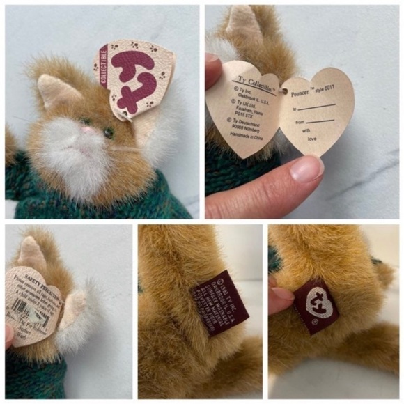 Vintage TY Collectible Plush Pouncer Attic Cat #6011 Treasure Collection animal - Picture 9 of 11